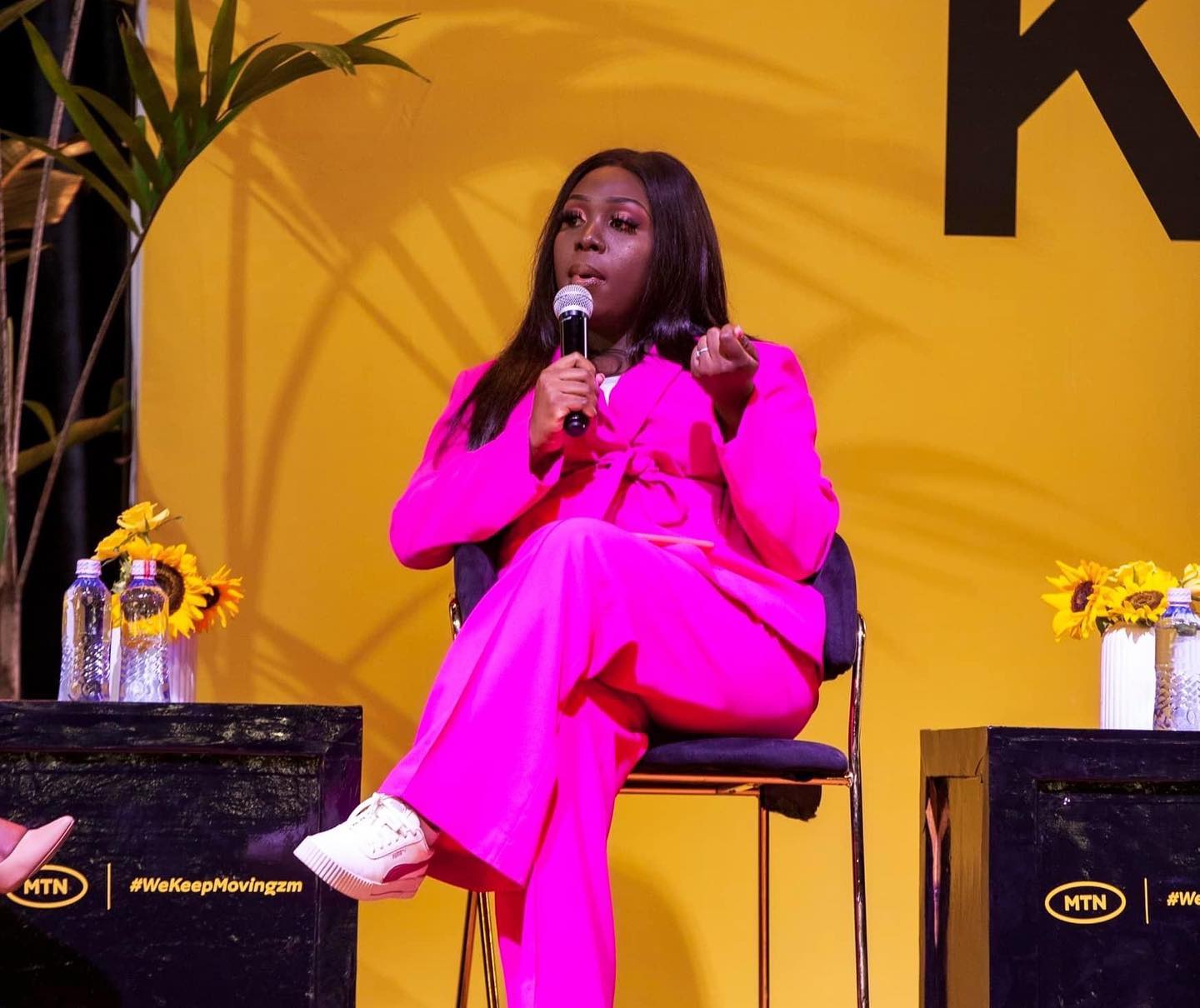 Clara Kapelembe Bwali speaking on a panel