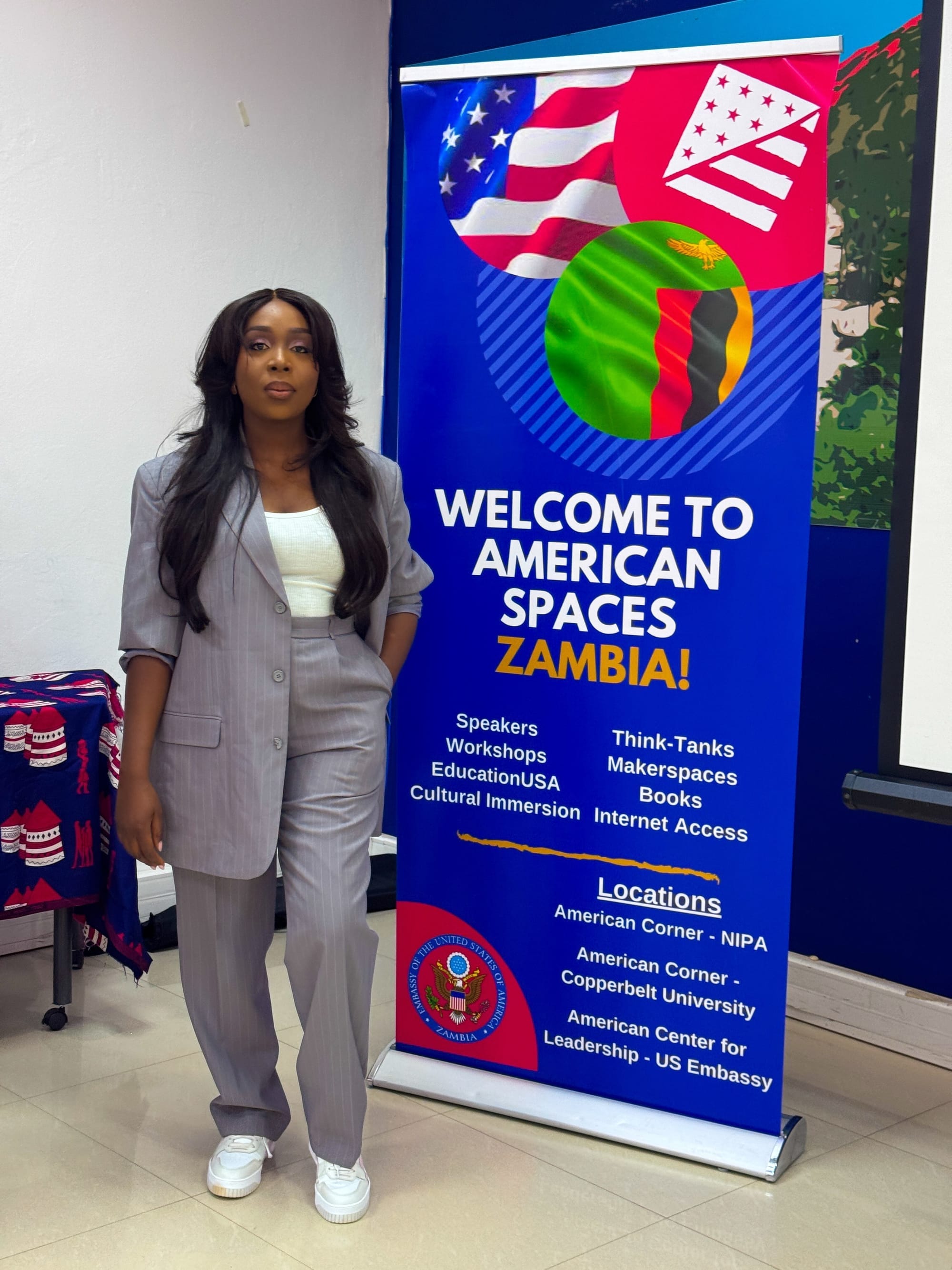 Clara Kapelembe Bwali at the U.S. Embassy's American Spaces Zambia