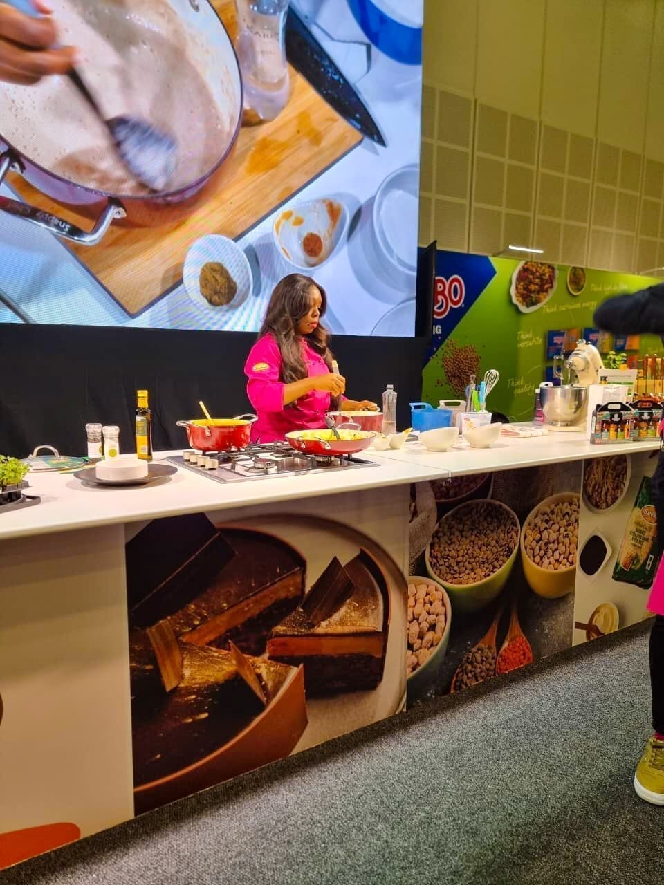 The Good Life Show cooking stage set up for Black Garlic's live demonstration